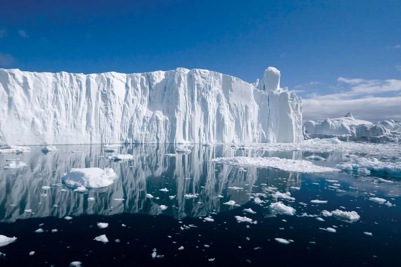 Photo of a melting glacier to show the effects of global warming